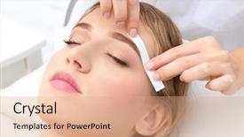  Presentation with beauty salon - Presentation featuring correction procedure in beauty salon background and a coral colored foreground