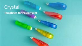  Presentation with correction - Amazing presentation design having correction-tapes-on-blue-background backdrop and a teal colored foreground