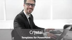  Presentation with desktop - Colorful presentation enhanced with correctional officers - businessman using calculator on office backdrop and a dark gray colored foreground