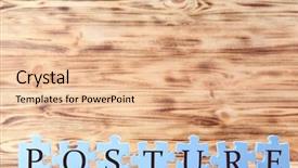  Presentation with posture - Cool new PPT theme with corrective action - blue puzzles with word posture backdrop and a coral colored foreground