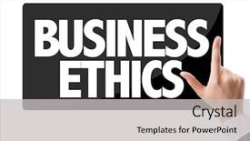  Presentation with business ethics - Slide set consisting of corrective action - businessman pressing button background and a light gray colored foreground