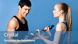  Presentation with exercise trainer - PPT theme with death penalty law - wooden figure of human hanging background and a  colored foreground.