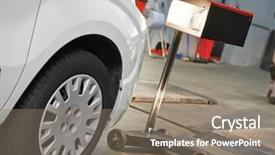  Presentation with inspection - Audience pleasing slide deck consisting of corrective maintenance - automobile car inspection headlight checkup backdrop and a  colored foreground