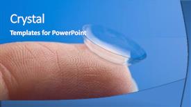  Presentation with contact lens - Cool new presentation theme with corrective maintenance - finger holding contact lens backdrop and a  colored foreground