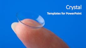  Presentation with contact lens - Cool new slide set with corrective maintenance - finger holding contact lens backdrop and a  colored foreground