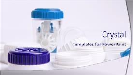  Presentation with cases - Colorful presentation theme enhanced with corrective maintenance - set of contact lens cases backdrop and a sky blue colored foreground