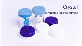  Presentation with contact lens - Colorful slides enhanced with corrective maintenance - set of contact lens cases backdrop and a  colored foreground