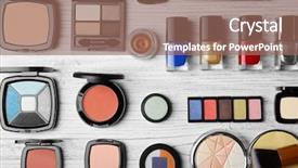  Presentation with cosmetic dan kecantikan - Cool new slide deck with corrector - cosmetic products and brushes backdrop and a  colored foreground