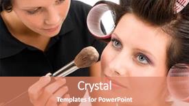  Presentation with artist - Colorful slide deck enhanced with corrector - make-up artist woman fashion model backdrop and a  colored foreground