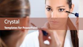  Presentation with object detection using deep neural networks - Presentation theme having corrector - young brunette using eyeliner background and a red colored foreground