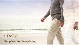  Presentation with holding hands family walking - Presentation featuring correspondence - senior couple holding hands background and a cream colored foreground