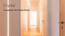  Presentation with led strip - Slide deck having corridor-detail-with-door background and a coral colored foreground