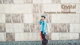  Presentation with cup coffee - Presentation theme with corridor holding hot espresso coffee background and a  colored foreground