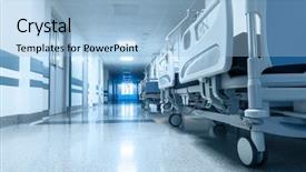  Presentation with surgical - Cool new slide deck with corridor in hospital with surgical backdrop and a light blue colored foreground
