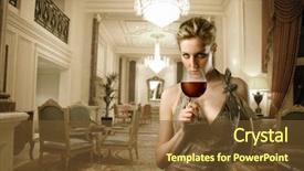  Presentation with luxury hotel - Audience pleasing PPT theme consisting of corridor of a luxury backdrop and a tawny brown colored foreground