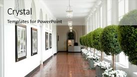  Presentation with michelle obama white house - Amazing presentation theme having corridor of the white house backdrop and a sky blue colored foreground