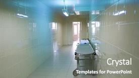  Presentation with room - Slides with corridor to the operative room background and a gray colored foreground