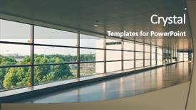  Presentation with shadow of a caravan - Beautiful slide deck featuring corridor with shadow in airport backdrop and a dark gray colored foreground