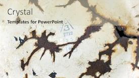  Presentation with crack - Slides with corroded-iron-plate-rusty-crack background and a soft green colored foreground