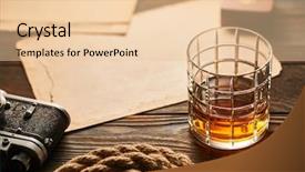  Presentation with map vintage - Audience pleasing slide deck consisting of corrosion - glass of whiskey and vintage backdrop and a lemonade colored foreground