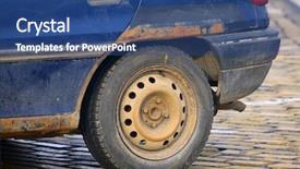  Presentation with corrosion - Theme enhanced with corrosion - rusty wheel of a very background and a ocean colored foreground