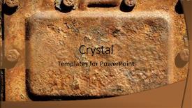  Presentation with old rusty pipe - Beautiful presentation featuring corrosion control - old rusty metal cover backdrop and a red colored foreground