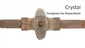  Presentation with corrosion - PPT layouts with corrosion control - old rusty water tap background and a white colored foreground