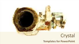 Presentation with civil engineering water - Slides enhanced with corrosion control - water taps sanitary engineering background and a cream colored foreground