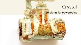  Presentation with water supply engineering - PPT layouts consisting of corrosion control - water taps sanitary engineering background and a  colored foreground