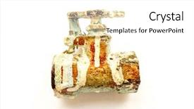  Presentation with water supply engineering - Colorful slide deck enhanced with corrosion control - water taps sanitary engineering backdrop and a white colored foreground