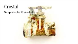  Presentation with water supply engineering - Slides having corrosion control - water taps sanitary engineering background and a white colored foreground