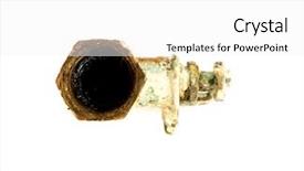  Presentation with water supply engineering - Slide deck consisting of corrosion control - water taps sanitary engineering background and a white colored foreground