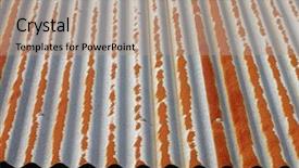  Presentation with roof - PPT layouts consisting of old corrugated rusty roof background and a coral colored foreground