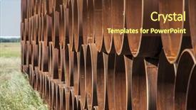  Presentation with corrosion - Colorful slide set enhanced with corrosion oil gas - closeup of a pile backdrop and a tawny brown colored foreground