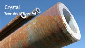  Presentation with corrosion - Presentation having corrosion oil gas - steel pipes close up perspective background and a  colored foreground