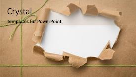  Presentation with box - PPT layouts enhanced with paper box packaging - package with bow ripped background and a coral colored foreground