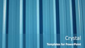  Presentation with ridges - Theme with corrugated metal wall of building with vertical ridges background and a teal colored foreground