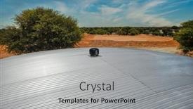  Presentation with construction site construction - Slide set consisting of corrugated-sheet-roof background and a light gray colored foreground