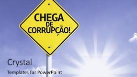  Presentation with corruption - Theme consisting of corrupcao in portuguese - stop corruption background and a light blue colored foreground