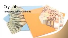  Presentation with corruption - Presentation theme having corruption concept envelope full with money isolated on white background and a white colored foreground