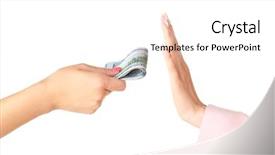  Presentation with corruption - Amazing slides having corruption concept female hands backdrop and a white colored foreground