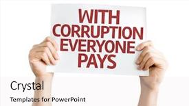  Presentation with everyone - Presentation theme having corruption everyone pays card isolated background and a sky blue colored foreground