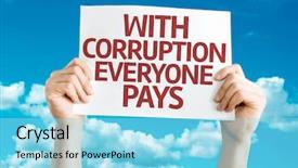 Presentation with everyone - Beautiful presentation theme featuring corruption everyone pays card backdrop and a arctic colored foreground