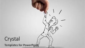  Presentation with human - Colorful PPT theme enhanced with corruption prevention - caricature of businessman and human backdrop and a  colored foreground