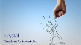  Presentation with human - PPT theme enhanced with corruption prevention - caricature of businessman and human background and a  colored foreground