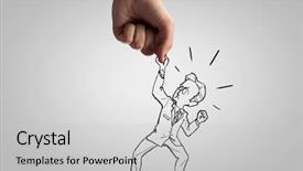  Presentation with human weakness - Colorful theme enhanced with corruption prevention - caricature of businessman and human backdrop and a  colored foreground