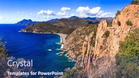  Presentation with rocks - PPT layouts enhanced with corsica-france-amazing-red-rocks background and a ocean colored foreground