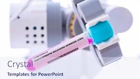  Presentation with hormone - Presentation theme having corticotropin-releasing-hormone-crh-test background and a sky blue colored foreground