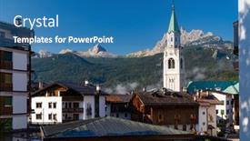  Presentation with italy - Slides with cortina-d-ampezzo-province-belluno background and a teal colored foreground