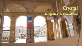  Presentation with square - Colorful PPT layouts enhanced with coruna maria pita square arcade backdrop and a tawny brown colored foreground